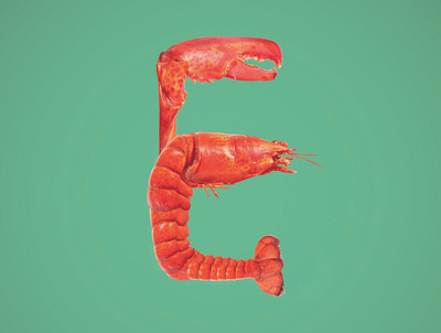 E crab digital digitalart e event illustration letter photoshop photoshop art poster seafood shrimp