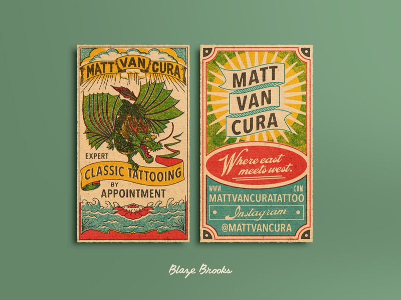 Matt Van Cura business card business cards blaze ben brooks retro vintage