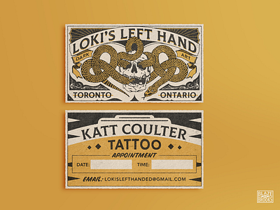 Katt Coulter Business Cards business card matchbook retro vintage