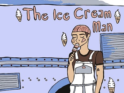 the ice cream man abstract color palette drawing graphic design illustration illustrator the grand budapest hotel wes anderson