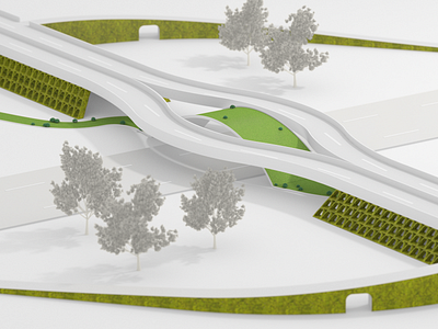 Green Viaduct - Curve 3d architecture art direction c4d design illustration redshift visualisation