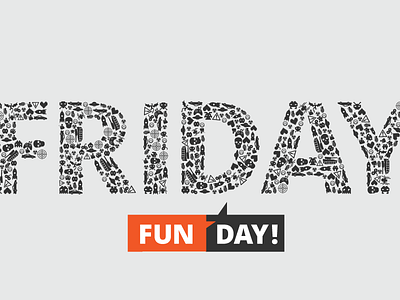 Friday Fun Day. email game icons spiceworks typography video