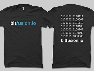 Bitfusion T-shirt binary bitfusionio geekdom startup supercomputing tech techstars