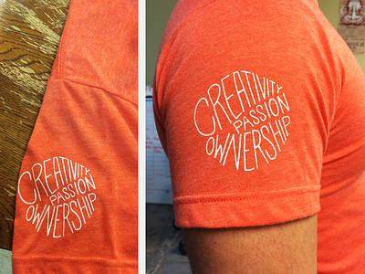 Creativity. Passion. Ownership. In Action. handlettered mission philosophy spiceworks tenets type typography