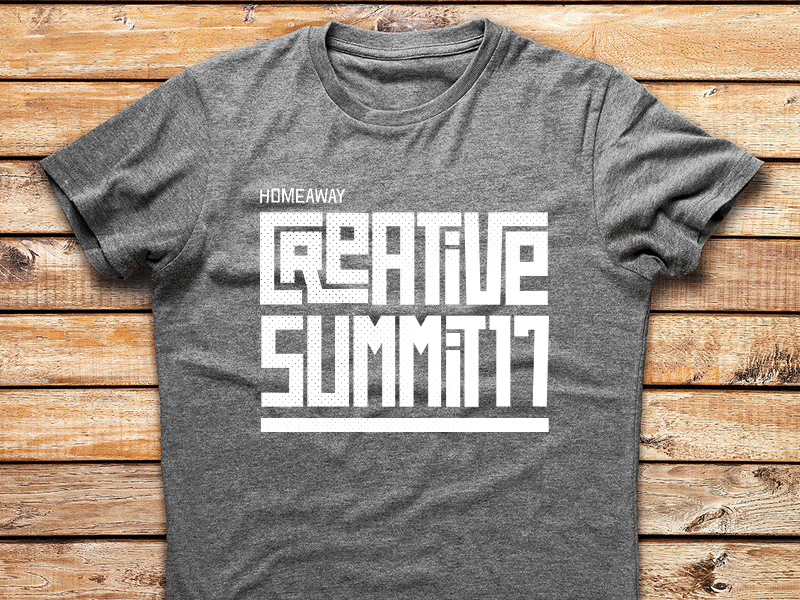 HomeAway Creative Summit T-Shirts. creative custom type custom typography design expedia homeaway summit vacation rentals