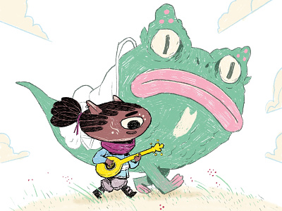 the Troubadour and his loyal pet adventure art character concept character design fantasy art illstration music toad