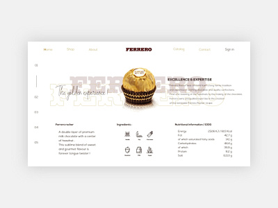 Ferrero rocher - Landing page chocolate clean experience ferrero ferrero rocher icon illustration landing landingpage layout logo minimal shop smart ui ui ux user interface ux uxdesign website