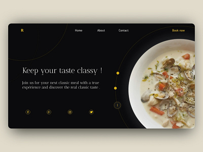 Classic restaurant - Landing page ai brand classic clean color design elegant harmony homepage identity landing page luxury minimal restaurant typography ui uiux user experience webdesign website