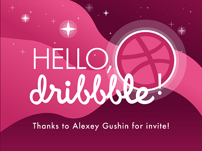 Hello, Dribbble! My first shot! dribbble first shot hello illustration start thank you vector