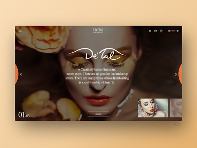 De'Tal Make up artist Web-site design beauty design elegant design faithnyky girly mood header homepage makeup new concept recreation ui ux webdesign website