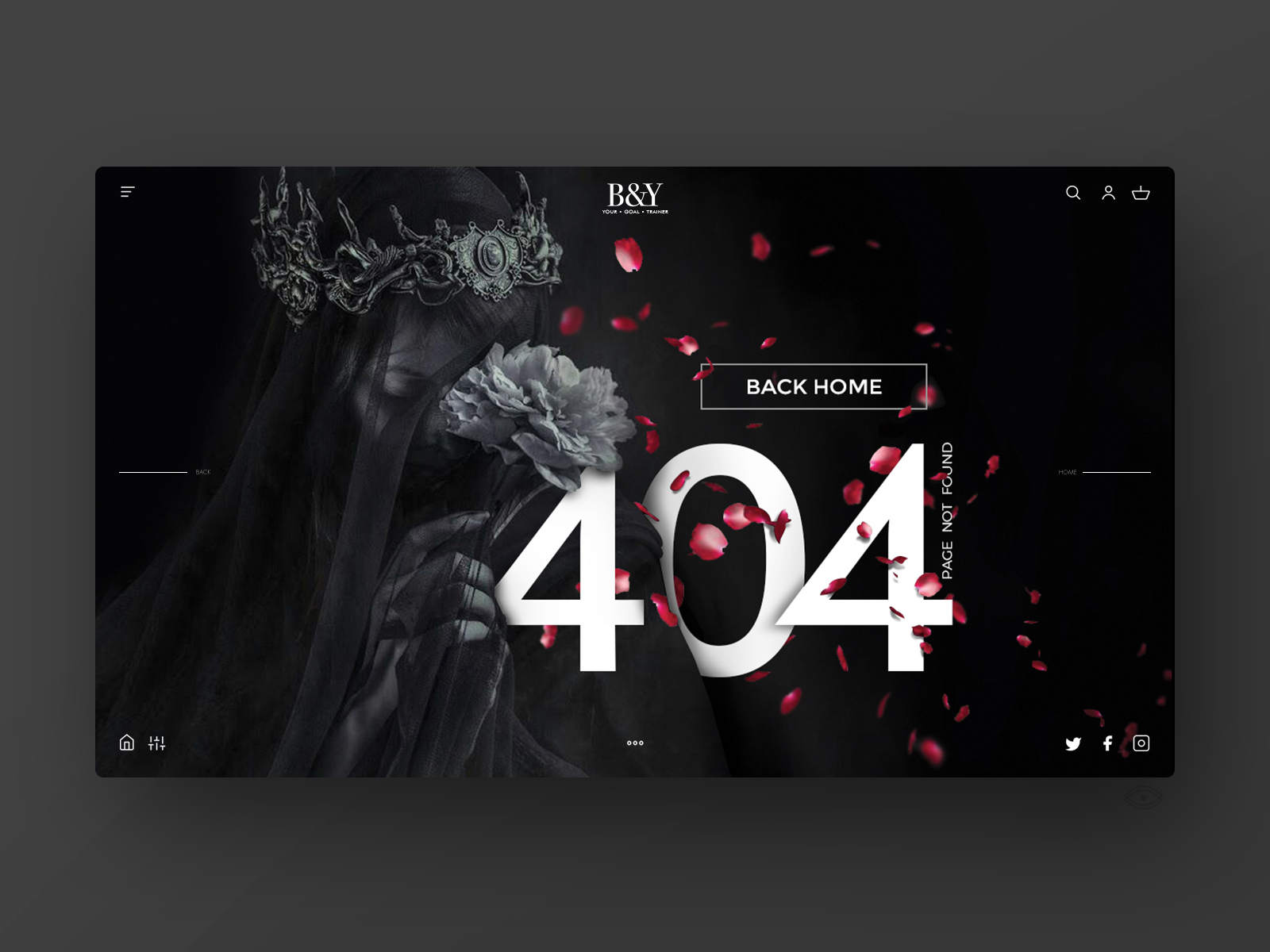 404 Error page Black concept for Beauty e commerce website by