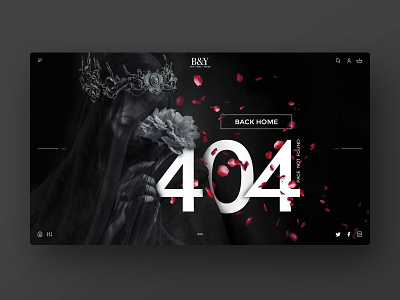 404 Error page — Black concept for Beauty e-commerce website 404 404 page beauty shop black black website concept dark theme dark ui e comerce e commerce design elegant design elegant ui error page faithnyky fashion design ui ux uxui website