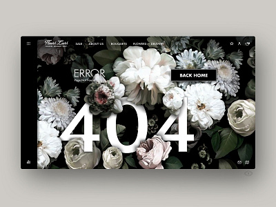 404 Error page — Floral concept for flowers e-commerce store 404 404 page beautiful website black ui bouquets store branding ecommerce elegant design error page faithnyky floral design flowers shop logo one screen ui uiinspiration ux uxui webdesign website