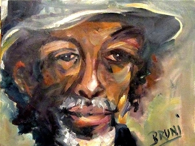 Gil Scott Heron 'The Prophet' by BRUNI celebrity fine art gil scott heron musician musician paintings paintings people portraits