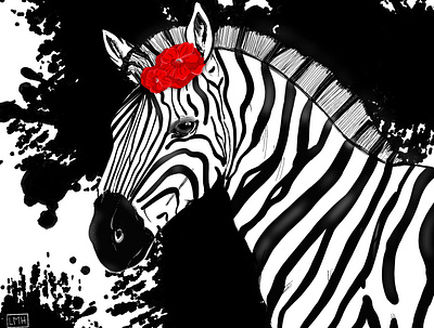 Zebra Pop Art art color digital painting graphic design illustration ipad procreate raster raster effects visual wildlife