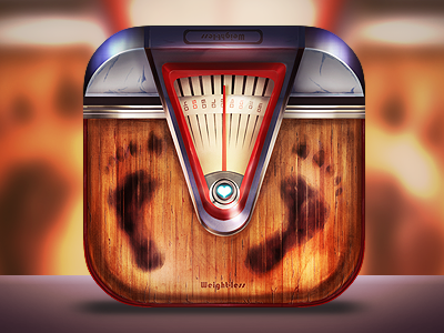 Weighting scale icon android app icon foot print graphic design health icon illustration ios photoshop scale weight wood