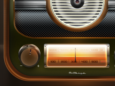 Radio Icon detail shot classic icon radio speaker