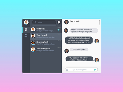 Web Messaging Screen messaging sms ui ux