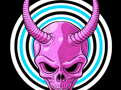 Pink Horny Skull