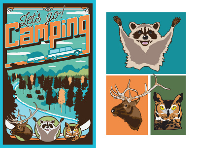 Lets Go Camping Poster