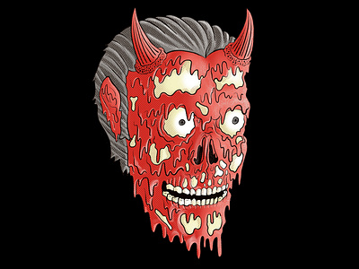 Skele-Devil devil icon illustration lowbrow melting procreate app raster skeleton skull
