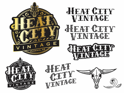 Heat City Vintage Dribbble Shot arizona branding custom typeface design guitar illustration logo music typography vector