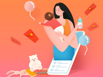 New Shot - 06/12/2019 at 06:53 AM baby mothers design illustration
