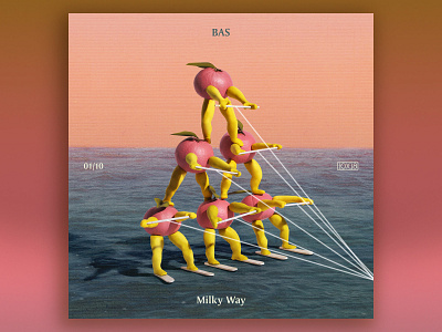 10x18 No. 1 | Bas — Milky Way 10x18 album art album artwork album cover album cover design art direction boca raton design florida illustration oranges photographic design photography prop design set design water skiing