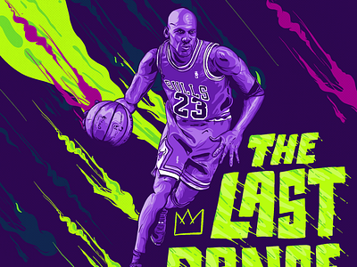 The Last Dance basketball illustration illustrator lettering michael jordan netflix photoshop procreate vector