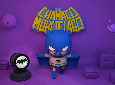 Chamaco murcielago 3d batman c4d character cinema4d design illustration illustrations lettering photoshop