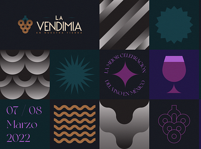 La Vendimia mx art direction bran branding design diseño grafico festival geometric graphic design illustration illustrator logo mexicano mexico photoshop vino wine