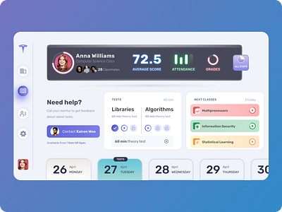 Student Dashboard adobexd animation branding design figma flat identity logo typography web website