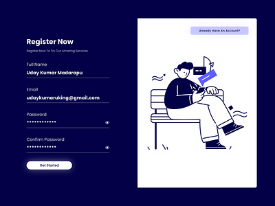 Sign Up Page dailyui dailyui 001 design dribble figma flat identity illustration minimal typography uidesign vector web website