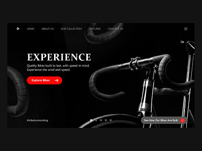 Landing Page For Bike Shop adobexd branding design flat identity minimal typography ui ux web website