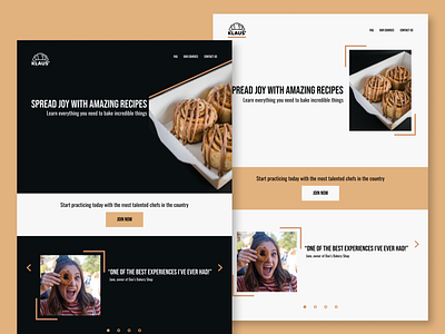 Klaus' Landing Page: Daily UI #003 cinnamon dailyui design landing page landingpage logo pastry ui