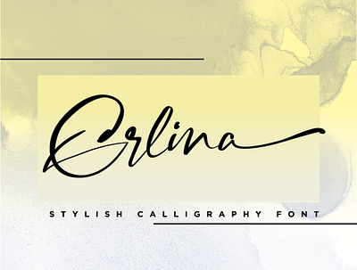 Erlina. Stylish Calligraphy branding calligraphy casual elegant elegant font font handwriting font handwritten ink logo minimalist minimalist font modern script stylish stylish font wedding written