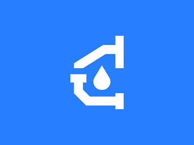 Plumbing Company Icon - Unused branding flat graphic design home house icon logo minimal pipe pipes plumber plumbing water