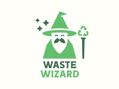 Waste Wizard branding environment flat icon illustration logo magic minimal recycle recycling waste waste wizard wizard