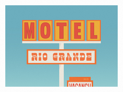 Rio Grande Motel design flat graphic design illustration minimal motel rio grande typography vector