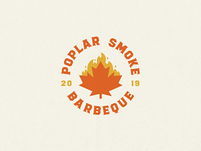 Poplar Smoke BBQ bbq branding canada design fire flat graphic design illustration logo minimal vector