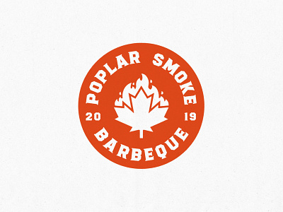 Poplar Smoke BBQ bbq branding canada design fire flat graphic design illustration logo minimal vector