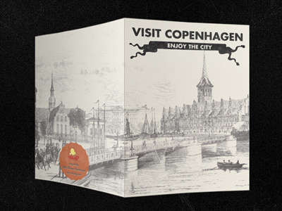 Copenhagen Small copenhagen old style postcard sketch