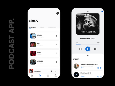 Podcast app design apps design design app designer designers minimal mobile pc ui ui ux