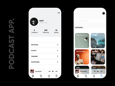 Podcast app design apps design design app designer designers mobile motion music pc ui ux