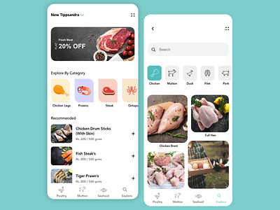 Meat ordering app design apps design design app designer designers minimal mobile pc ui ui ux