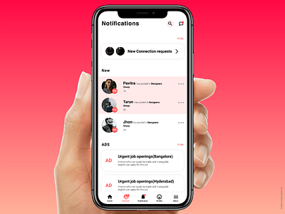 networking app notification screendesign apps design design app designer designers minimal mobile motion ui ui ux