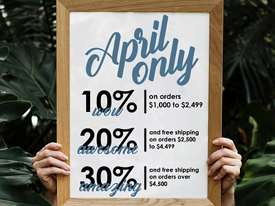 April Email design email campaign sale flyer typography