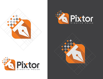 Logo design for Creative House (Pixel + Vector= Pixtor) branding illustration logo vector