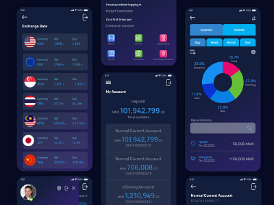 UI app design (Dark Mode) app design ui