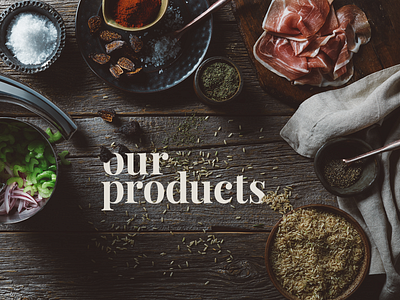 Type and Photography branding cookware food header playfair playful serif typography web design